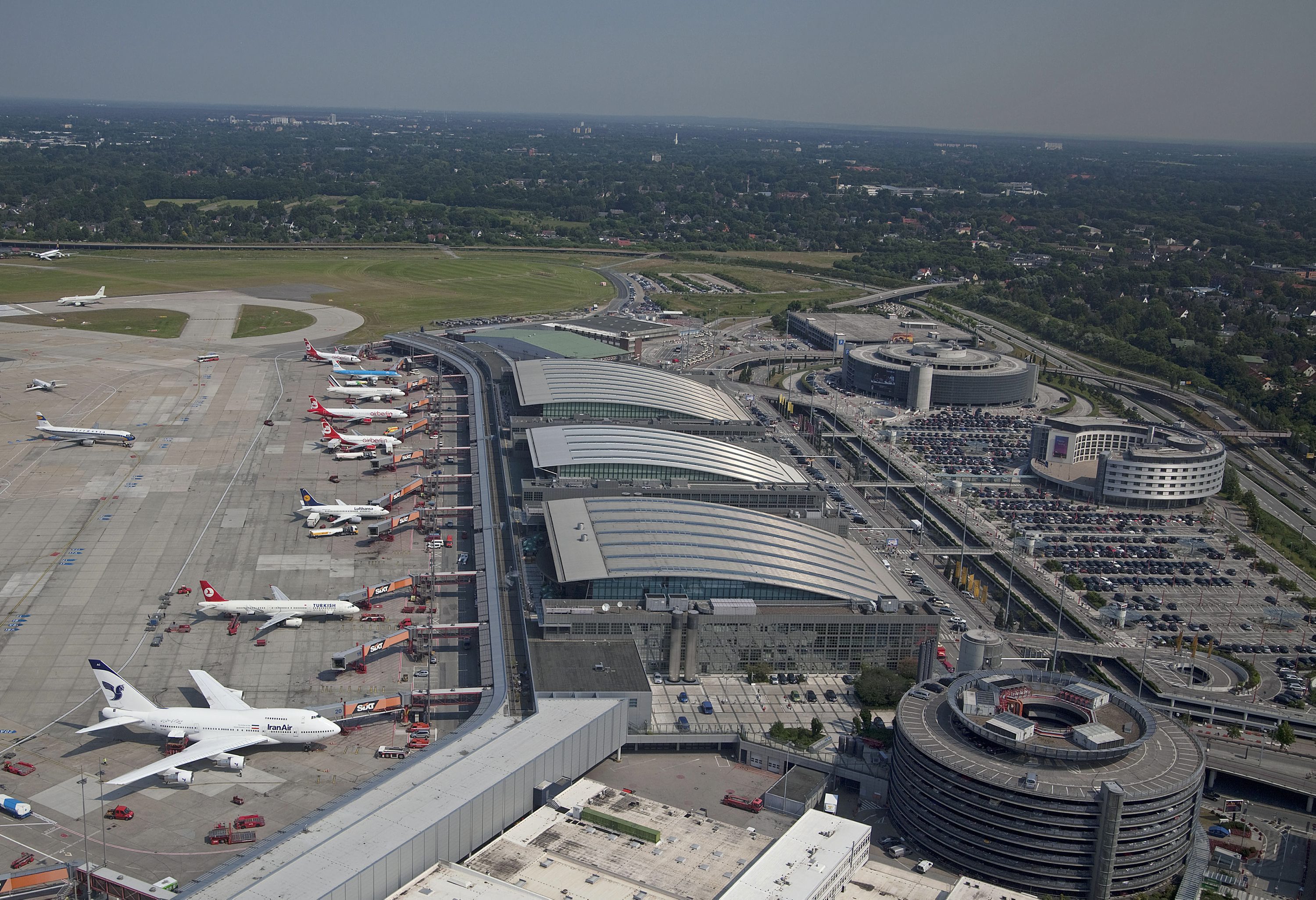 Der Hamburger Flughafen, weitester Punkt unserer Reise